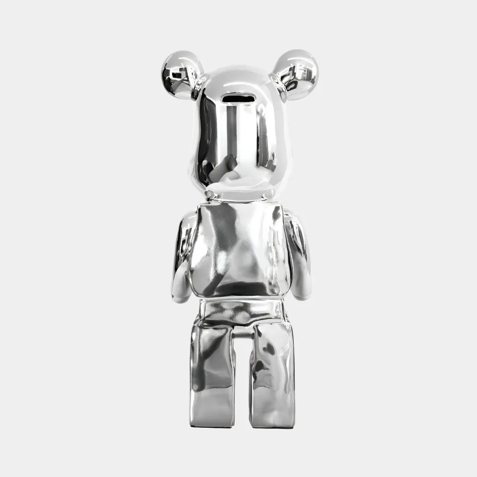 Aero Bear 50cm Chrome Resin Indoor Sculpture