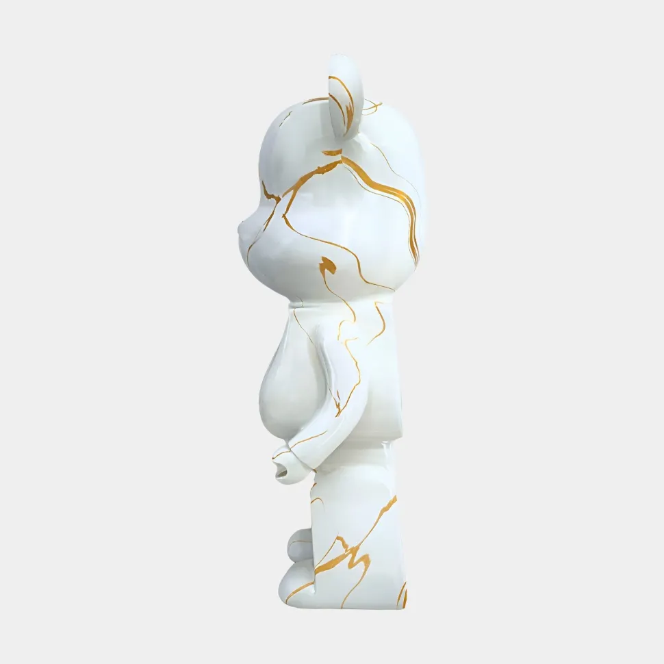 Aero Bear 50cm White Resin Indoor Sculpture
