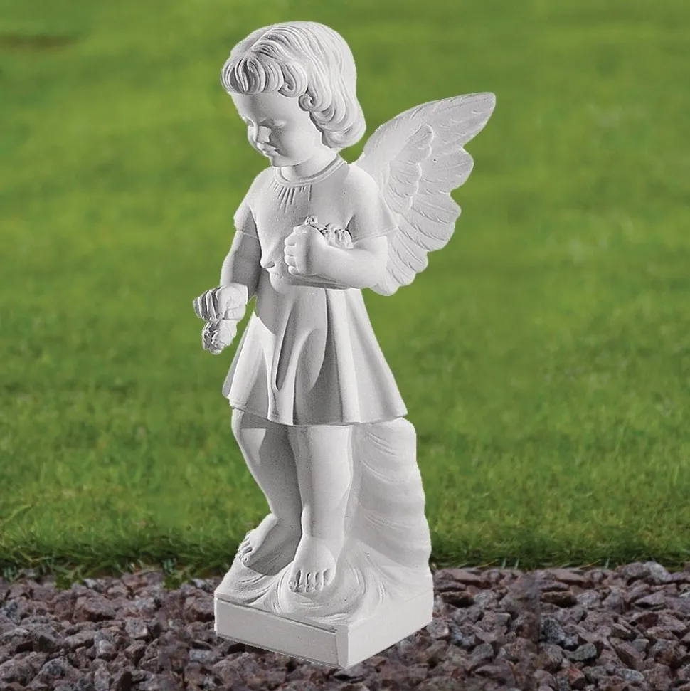 Angel Figurine 29cm Marble Resin Garden Statue