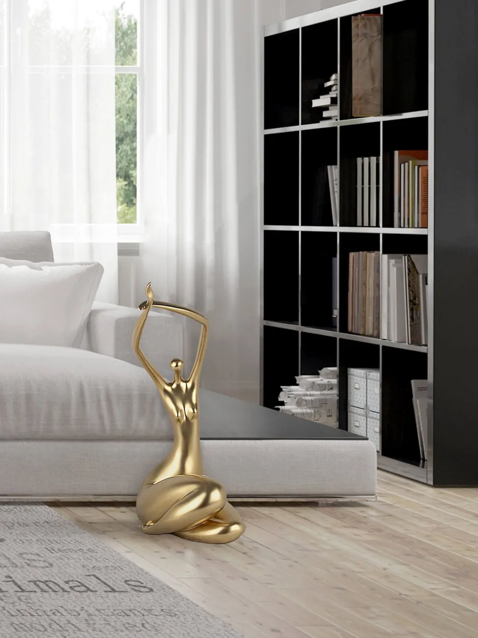 Awakened Grace 54cm Gold Resin Indoor Sculpture