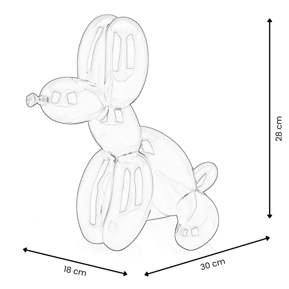 Balloon Dog & Bone 28cm Red Resin Indoor Sculpture