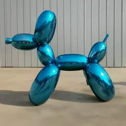 Balloon Dog 200cm Blue Metal Garden Sculpture