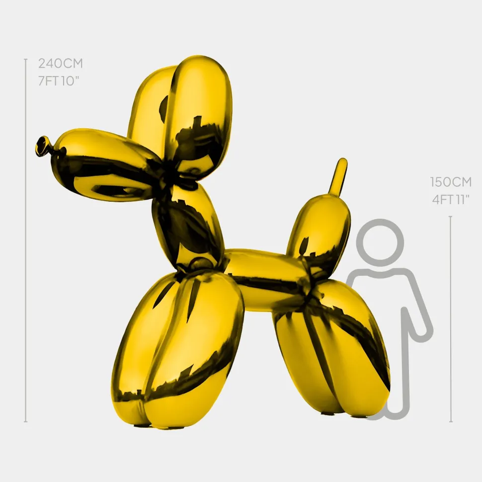 Balloon Dog 240cm Gold Metal Garden Sculpture