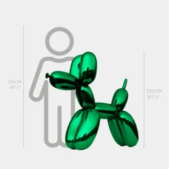 Balloon Dog 100cm Green Fibreglass Indoor Sculpture