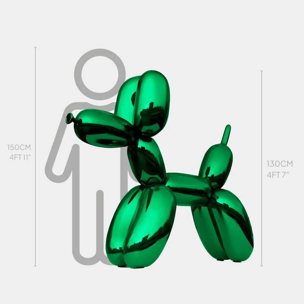 Balloon Dog 130cm Green Fibreglass Indoor Sculpture