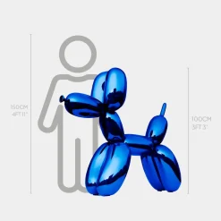 Balloon Dog 100cm Ocean Blue Metal Garden Sculpture