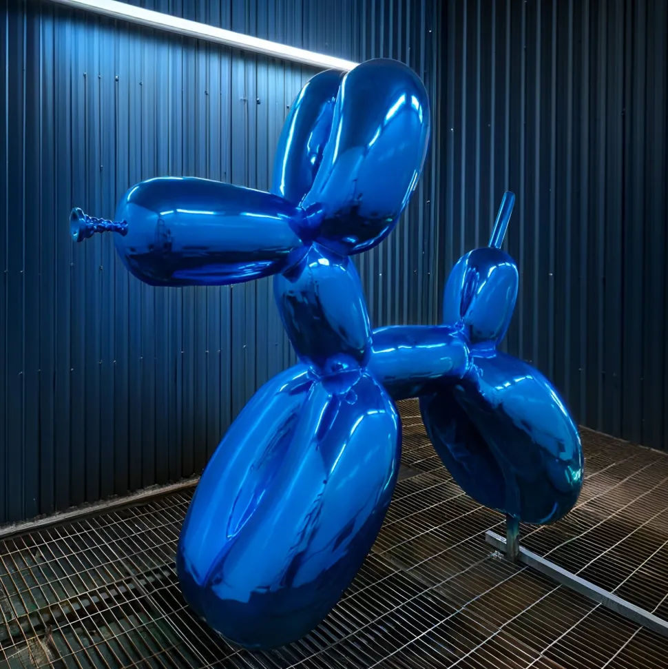 Balloon Dog 100cm Ocean Blue Metal Garden Sculpture