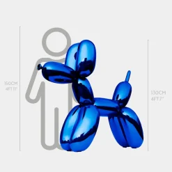 Balloon Dog 130cm Ocean Blue Fibreglass Indoor Sculpture
