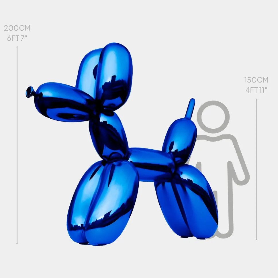Balloon Dog 200cm Ocean Blue Metal Garden Sculpture