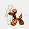 Balloon Dog 100cm Orange Metal Garden Sculpture