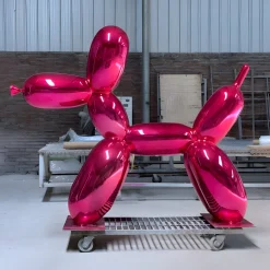 Balloon Dog 130cm Pink Metal Garden Sculpture