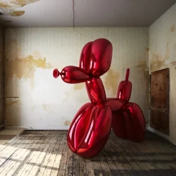 Balloon Dog 130cm Red Fibreglass Indoor Sculpture