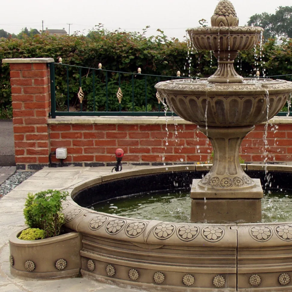 Blenheim Double Tier 2m Stone Water Fountain Feature