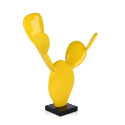 Cactus Bloom 41cm Yellow Resin Indoor Sculpture