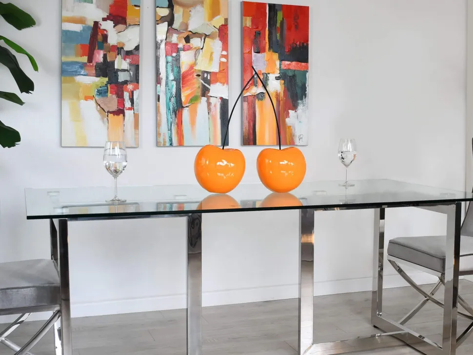 Cherry Fusion 55cm Orange Resin Indoor Sculpture
