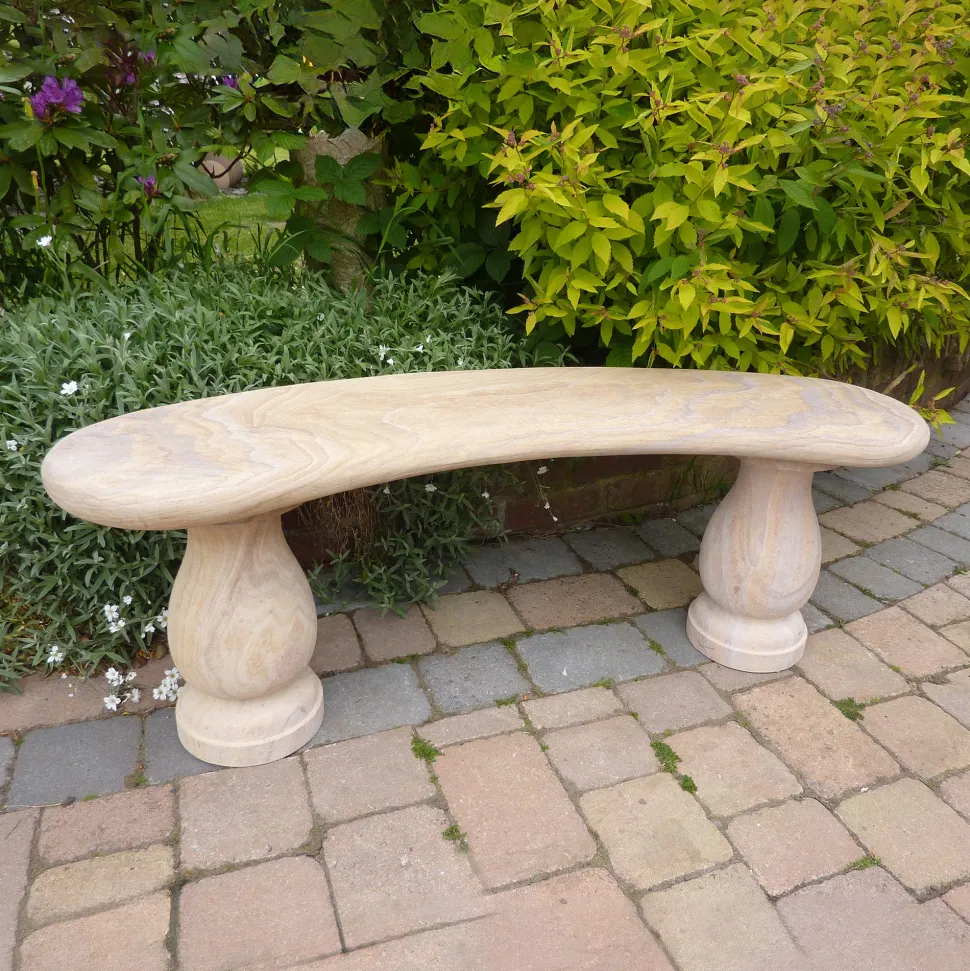 Classic Polished Rainbow Sandstone Garden Bench