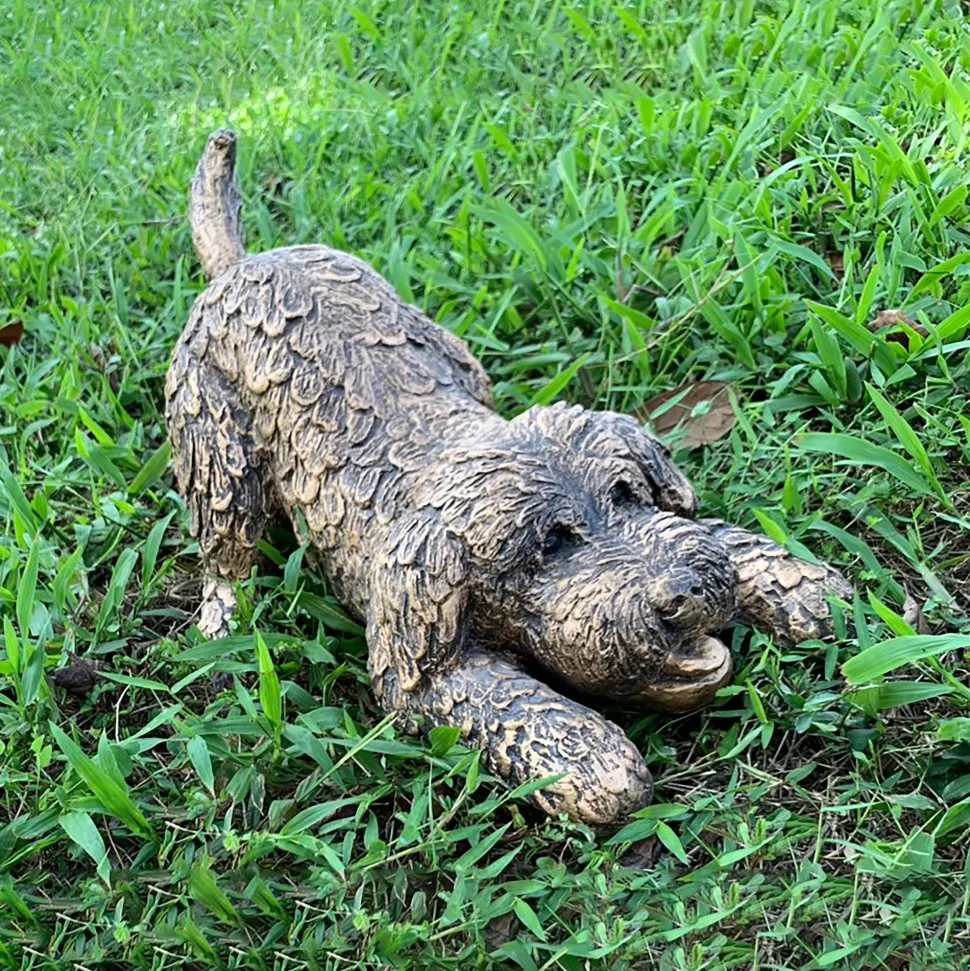 Cockapoo 29cm Bronze Resin Garden Ornament
