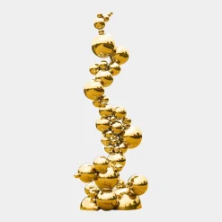 Cosmic Bubbles 226cm Gold Metal Garden Sculpture