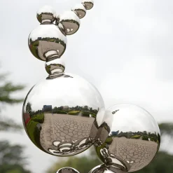 Cosmic Bubbles 226cm Gold Metal Garden Sculpture