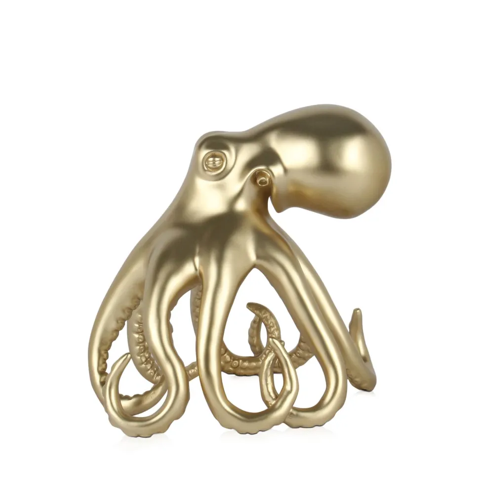 Cosmic Octopus 22cm Gold Resin Indoor Sculpture
