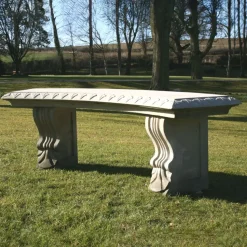 Curved Ivy Stone Garden Bench