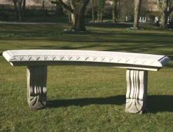 Curved Ivy Stone Garden Bench