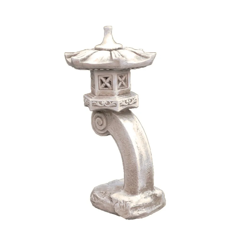 Curved Japanese Pagoda Antique Stone Garden Ornament
