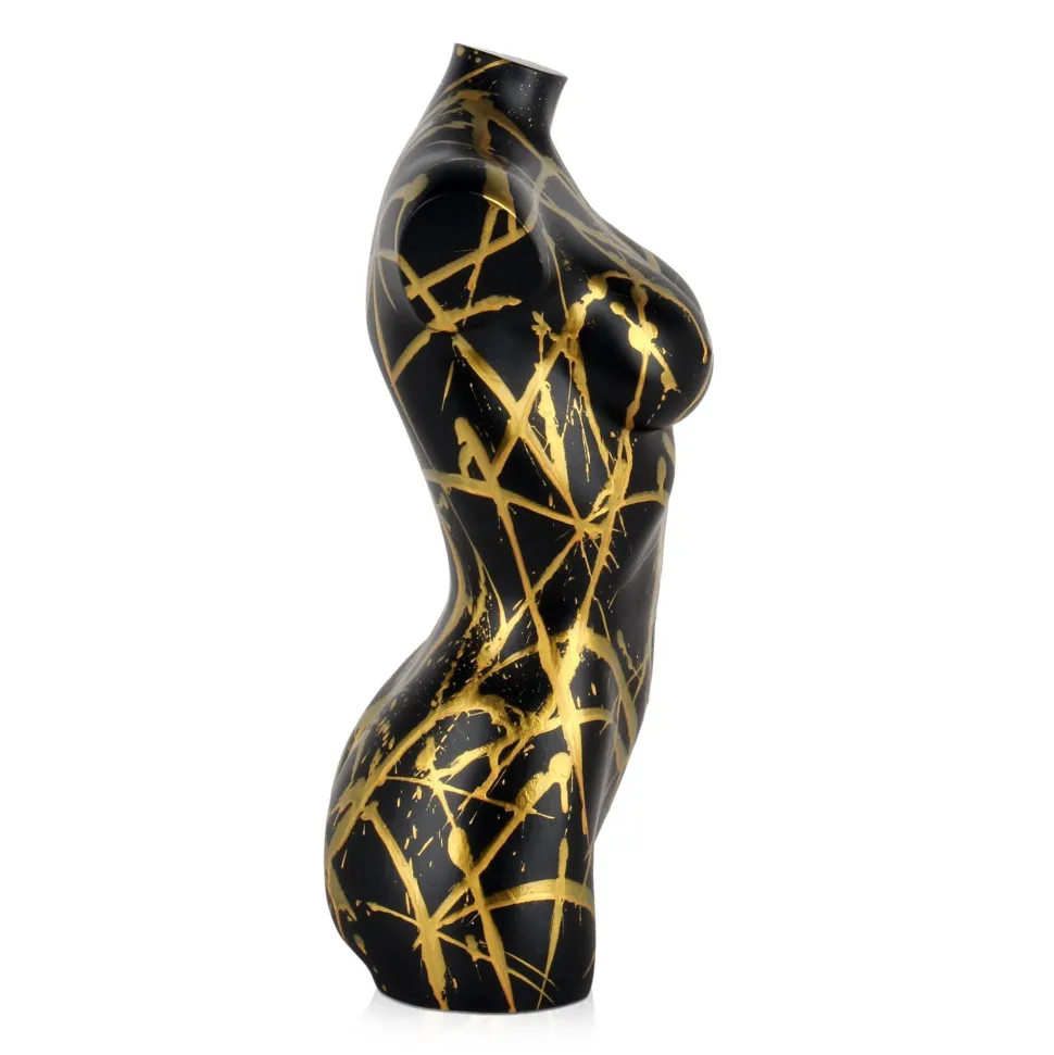 Divine Torso 50cm Black Resin Indoor Sculpture