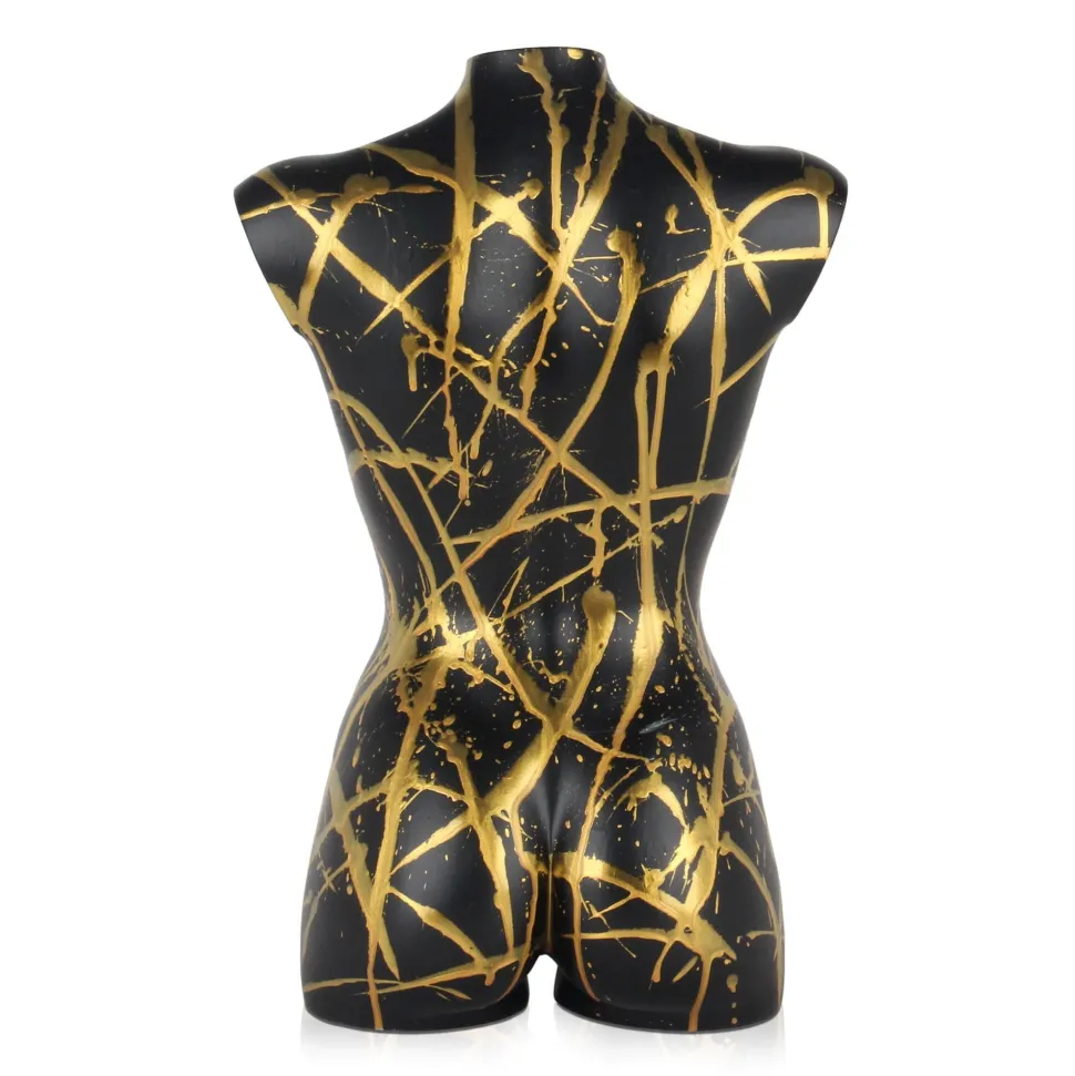 Divine Torso 50cm Black Resin Indoor Sculpture