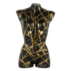 Divine Torso 50cm Black Resin Indoor Sculpture