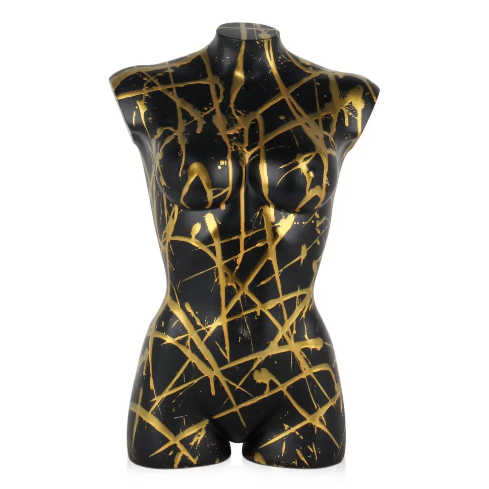 Divine Torso 50cm Black Resin Indoor Sculpture