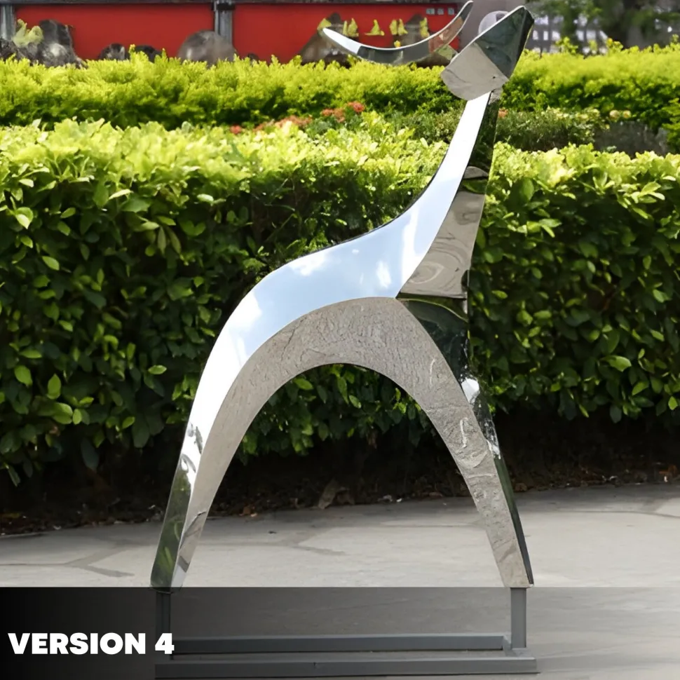 Dynamic Deer 100cm Metal Garden Sculpture