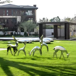 Dynamic Deer 100cm Metal Garden Sculpture