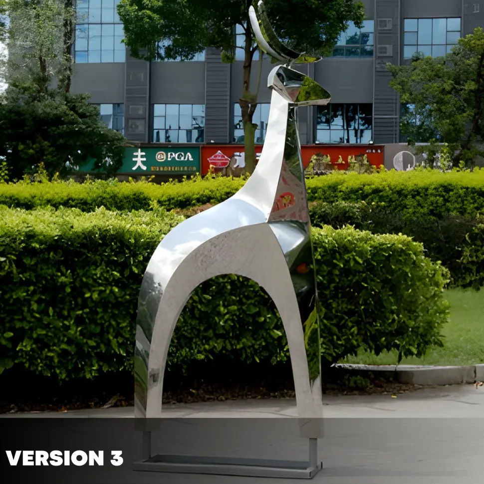 Dynamic Deer 156cm Metal Garden Sculpture