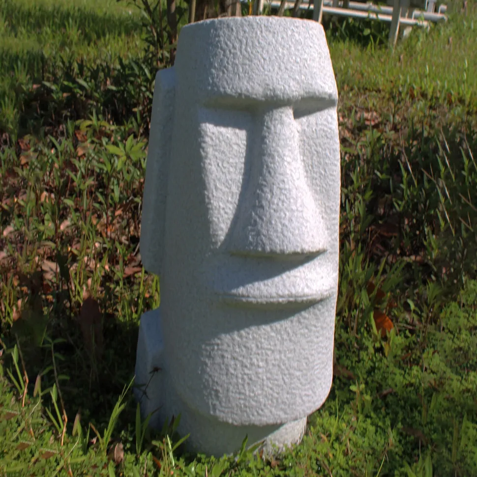Easter Island Head 70cm Granite Resin Garden Ornament