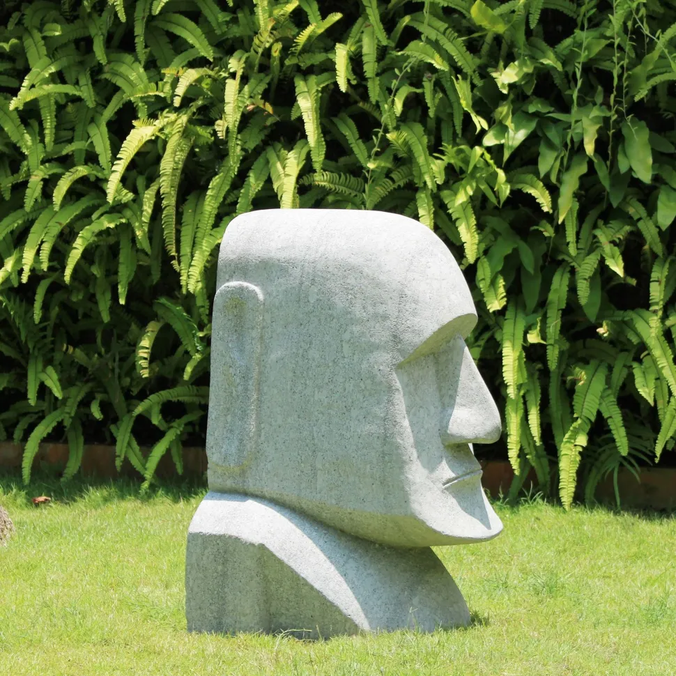 Easter Island Head 80cm Stone Garden Ornament