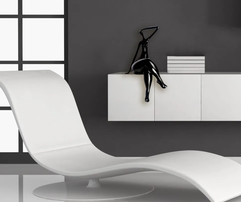 Elegant Grace 38cm Black Resin Indoor Sculpture