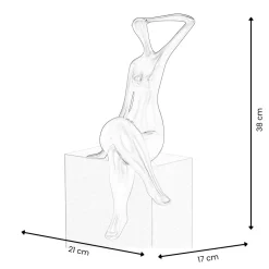 Elegant Grace 38cm Red Resin Indoor Sculpture