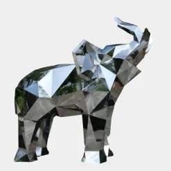 Elephant 190cm Geometric Metal Garden Sculpture