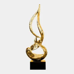 Eternal Flame 173cm Gold Metal Garden Sculpture