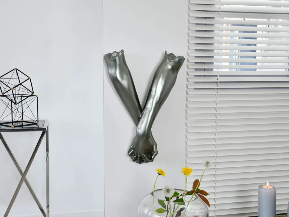 Everlasting Embrace 55cm Anthracite Resin Wall Sculpture