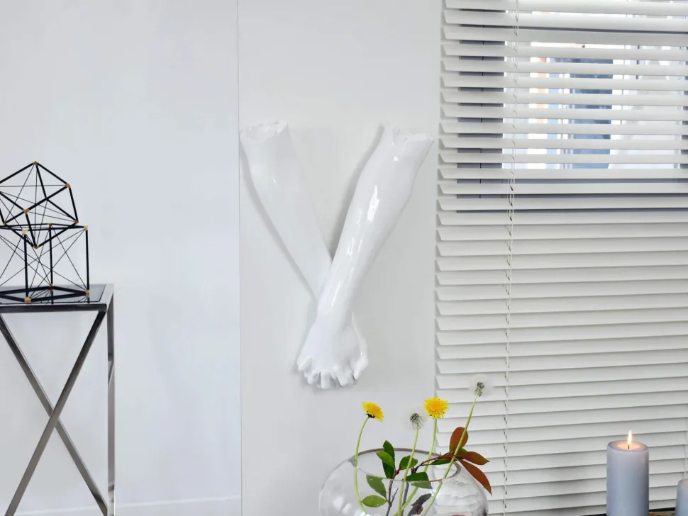 Everlasting Embrace 55cm White Resin Wall Sculpture