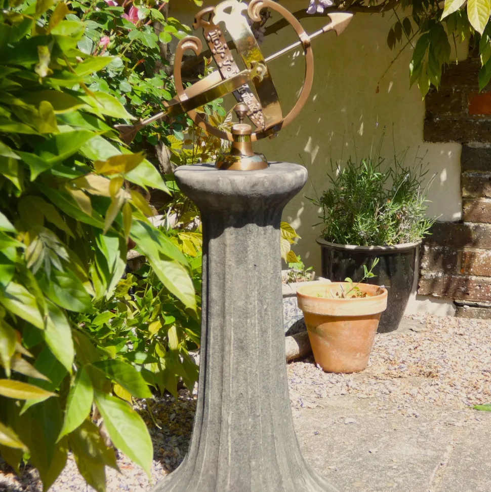 Fluted Armillary 82cm Stone Garden Sundial