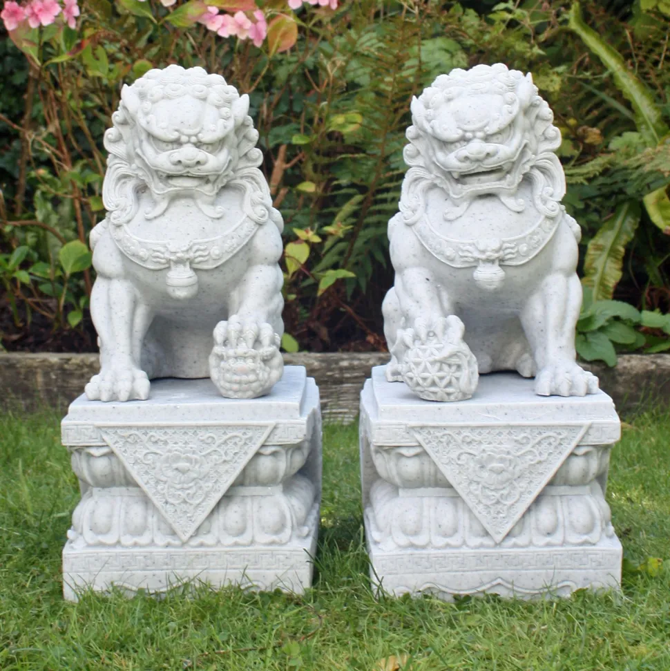Foo Dogs 45cm Granite Chinese Garden Statues