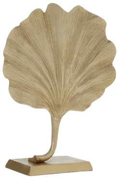 Ginkgo Leaf 28cm Gold Metal Indoor Sculpture