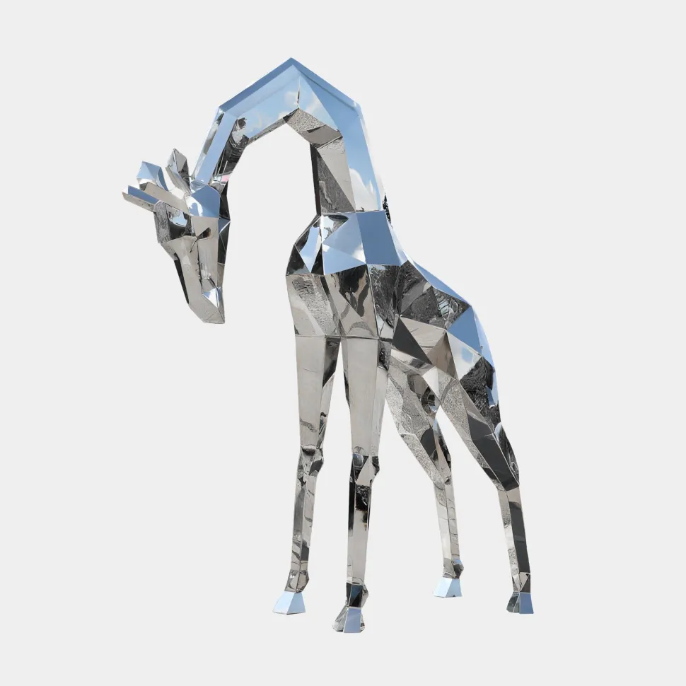 Giraffe 181cm Geometric Metal Garden Sculpture