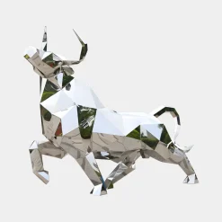 Grand Bull 120cm Geometric Metal Garden Sculpture
