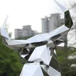 Grand Bull 120cm Geometric Metal Garden Sculpture