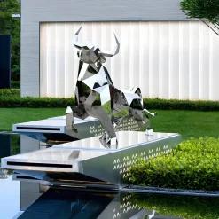 Grand Bull 120cm Geometric Metal Garden Sculpture