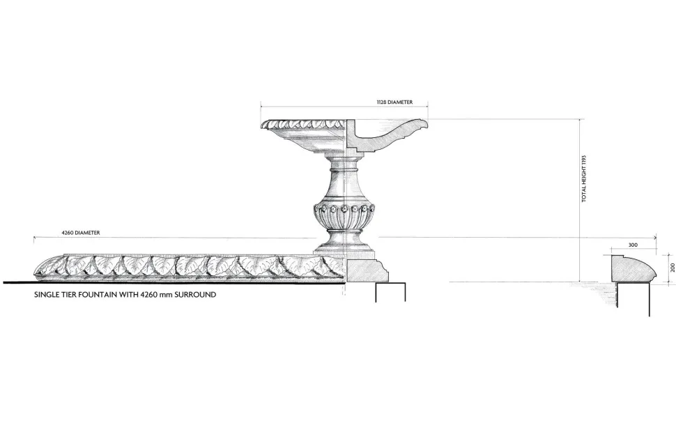 Grand Single Tier 4m Emerald Marble Stone Water Fountain Feature